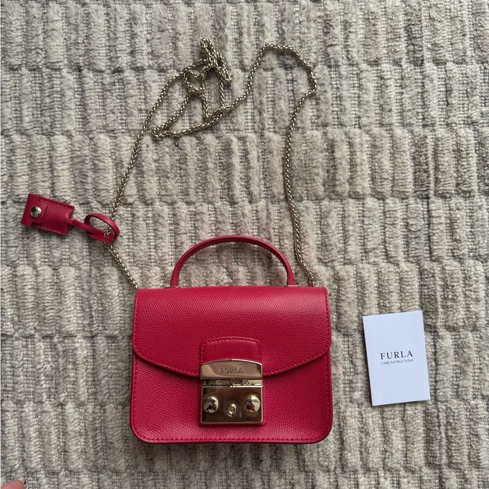Furla Red Leather Crossbody Bag